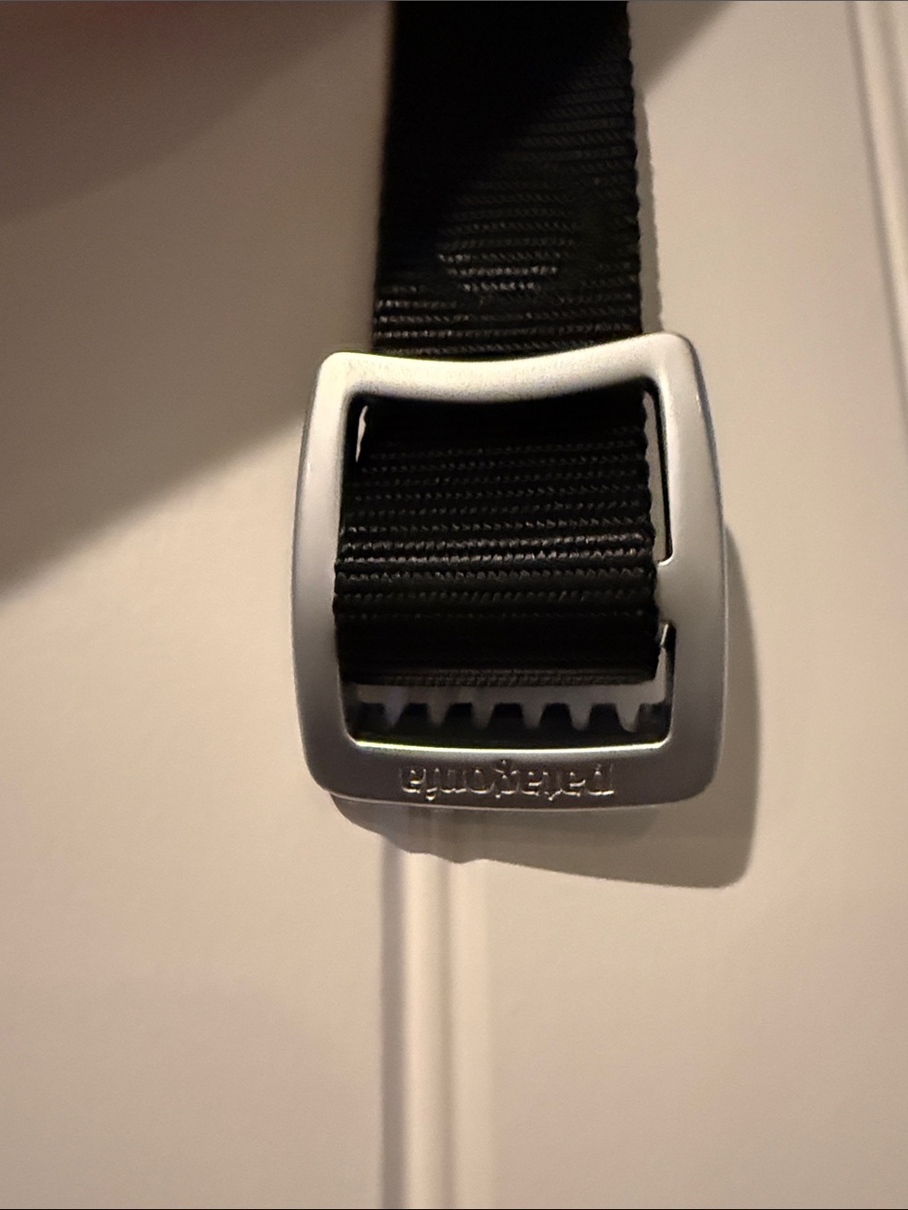 Patagonia Black Belt with Silver Metal Buckle